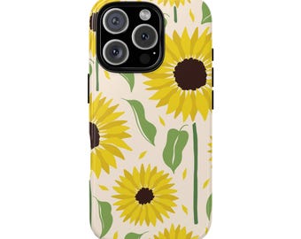 MODERNE SONNENBLUME PRINT Handyhülle | Für iPhone 17, iPhone 16, iPhone 15, iPhone 14, iPhone 13, iPhone 12 & weitere, mit Blumenmuster