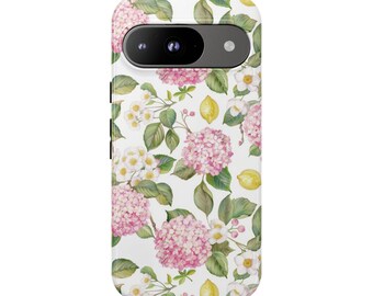 LEMON SECRET GARDEN Phone Case | For Pixel 9, Pixel 8, Pixel 7, Pixel 6 Pro, Pixel 5 5G & More, Birthday Gift, Floral, Flowers, Rose, Pink