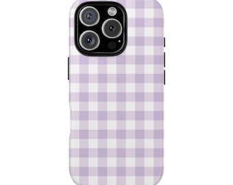 VERY VIOLET GINGHAM Phone Case | For iPhone 17, iPhone 16, iPhone 15, iPhone14, iPhone 13, iPhone 12 & More, Birthday Gift, Fun Gift