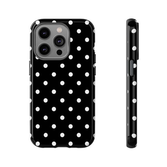 BLACK POLKA DOTS Phone Case | for iPhone 17, iPhone 16, iPhone 15