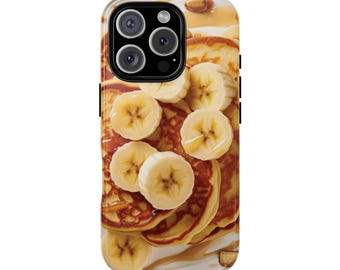 BANANA PANCAKES Phone Case | For iPhone 17, iPhone 16, iPhone 15, iPhone14, iPhone 13 & More, Birthday Gift, Breakfast, Fruity, Fun Gift