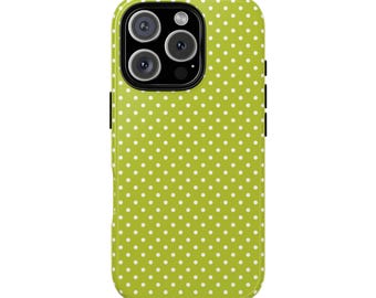 PUT THE LIME mit Polka Dots Phone Case | Für iPhone 17, iPhone 16, iPhone 15, iPhone 14, iPhone 13 & mehr, Geschenk zum Geburtstag, Spaß