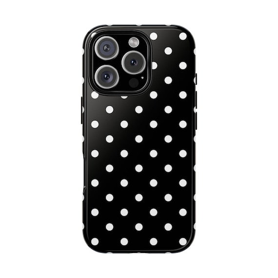 BLACK POLKA DOTS Phone Case | for iPhone 17, iPhone 16, iPhone 15