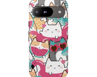 Capa de celular KAWAII KITTY HOLIDAY | Para Pixel 9, Pixel 8, Pixel 7, Pixel 6 Pro, Pixel 5 5G e mais, presente de aniversário, capa de gato, tendências, diversão