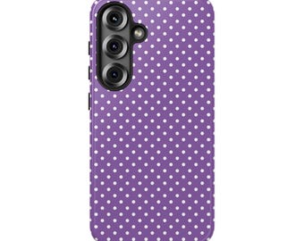 VIOLETT FEMME UND Polka Dots Handyhülle | Für Galaxy S25 Ultra, S25 Plus, S25, S24 Ultra, S24 Plus, S24, S23 & weitere, Geburtstagsgeschenk, Trendy