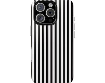 SLIM BLACK STRIPES Phone Case | For iPhone 17, iPhone 16, iPhone 15, iPhone14, iPhone 13 & More, Birthday Gift, Striped Case, Trendy Gift