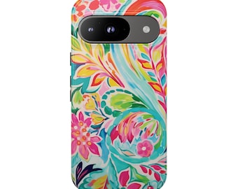 Mobilskal med ljusa akvarellblommor | För Pixel 9, Pixel 8, Pixel 7, Pixel 6 Pro, Pixel 5 5G och fler, födelsedagspresent, present till henne, blommor