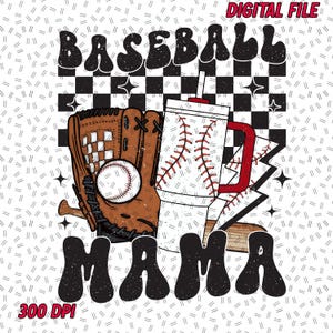Retro Baseball Mama Png, Baseball Coquette Bow, Baseball Bow, Retro Baseball Mama