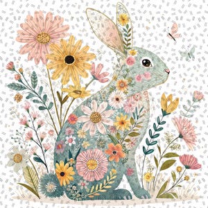 Happy Easter Png, Boho Floral Easter Png, Retro Easter Png, Easter Bunny Boho Png, Easter Boho Floral Bunny Png, Easter Egg Png, Spring Png