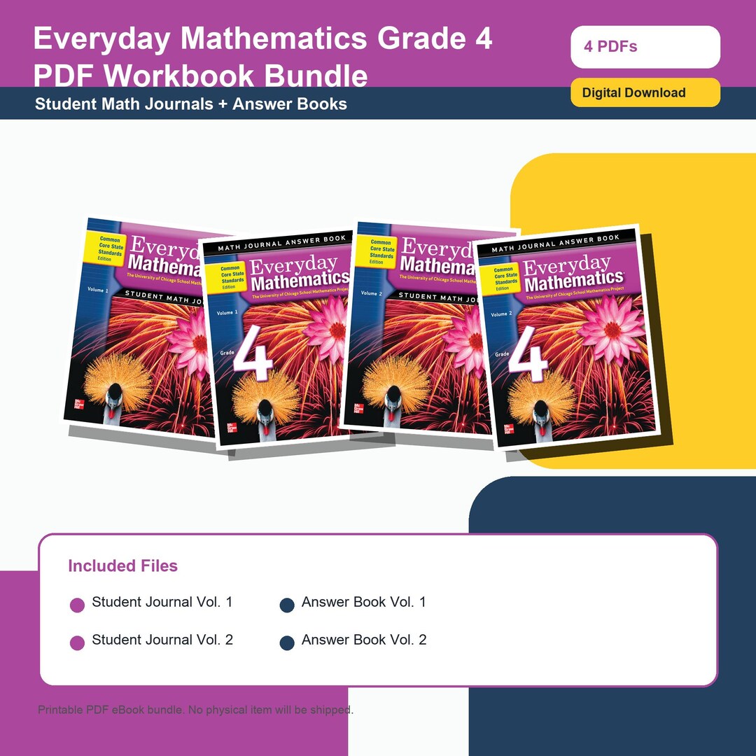 Everyday Mathematics Grade 4 PDF Bundle | Math Workbook With Answer ...