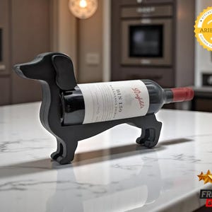 ダックスフントのワインボトルホルダー | 装飾的なソーセージ犬のデザイン | 実用的なキッチン収納ボックス | ユニークな家庭用オーガナイザーディスプレイ