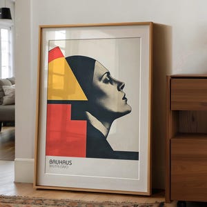 Bauhaus Brutalist Woman Portrait: Modern Art Print (Digital Download)