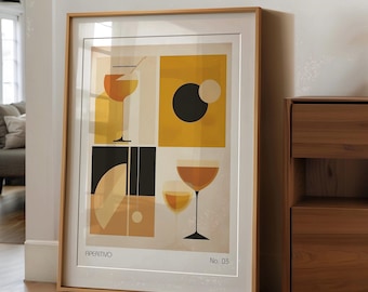 Retro Italian Cocktail Print: Mid-Century Modern Bar Art (Digital Download)