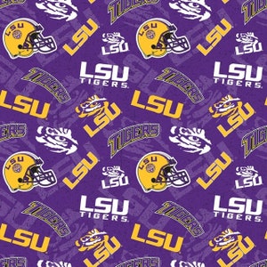 Louisiana State University (LSU) Tone Fabric By Half Yard