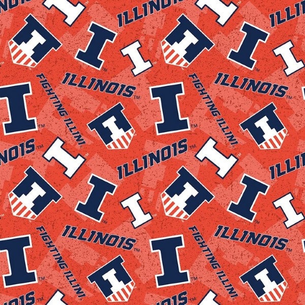 Illinois Fighting Illini University (Tone) Fabric