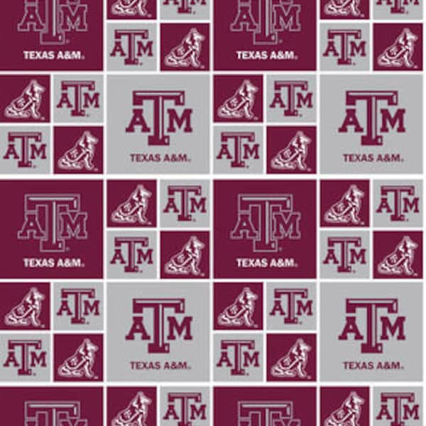 Texas A&M Aggies (Block) Fabric By the Half Yard