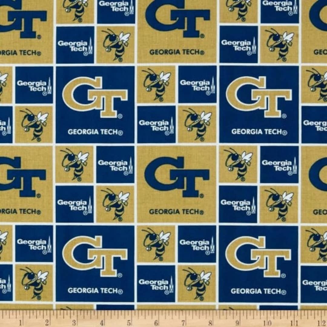 Tech University block Fabric by the Half Yard Etsy