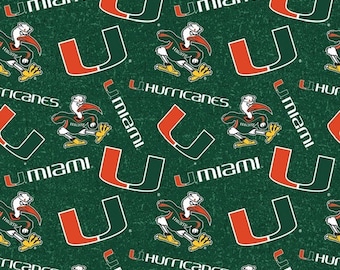 Miami University Hurricane (Tone) Fabric By Half Yard