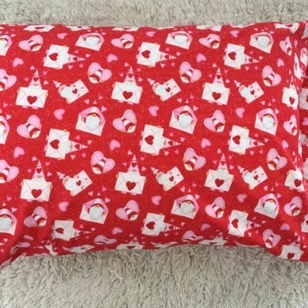 Gnome Love and Envelopes Valentine Pillowcase Queen