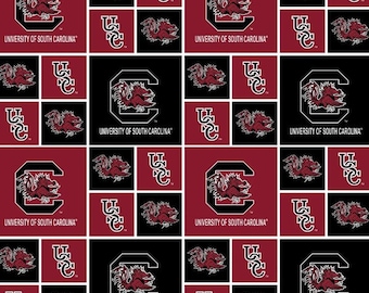 South Carolina Gamecocks (Block) Fabric By the Half Yard