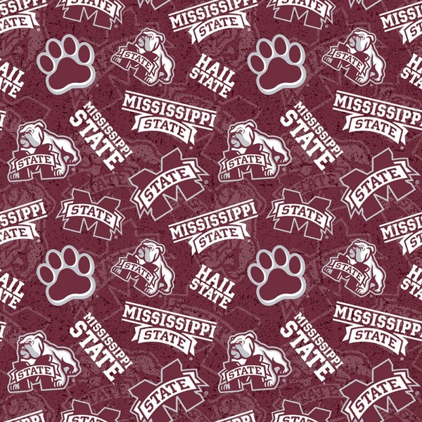 Mississippi State University (Overall) Fabric By Half Yard