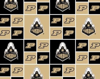Purdue University Boilermakers (Block) Fabric By the Half Yard