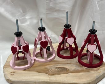Adjustable Nipple Clamp & Stretcher Set – Valentine BDSM Toy – Heart Design Nipple Clamps – Couples Kink Gift – Optional Spike Rings