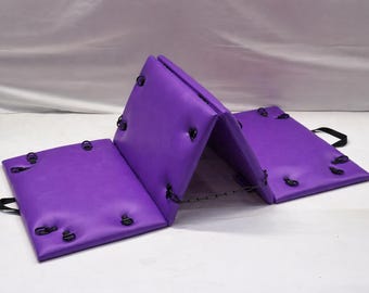 Foldable BDSM Spanking Bench, Portable Bondage Board, Fetish Bed with Faux Leather, Dungeon Furniture, Padded, Discreet