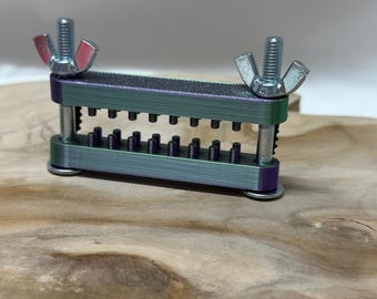 Adjustable nipple clamp with raised pressure dots, BDSM toy, sensory play, pain play, fetish gear, kinky torture, metal and PLA construction