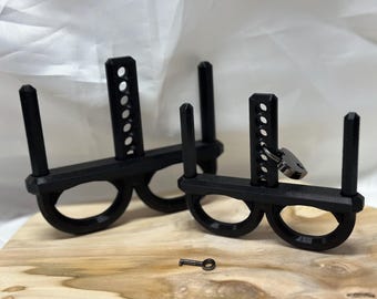 Locking Wrist Restraints – Adjustable BDSM Bondage Cuffs with Padlock | Rigid Wrist Cuffs | Lockable Fetish Bondage Gear