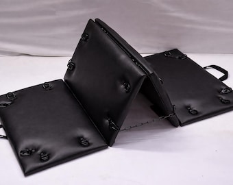 Foldable BDSM Spanking Bench, Portable Bondage Board, Fetish Bed with Faux Leather, Dungeon Furniture, Padded, Discreet