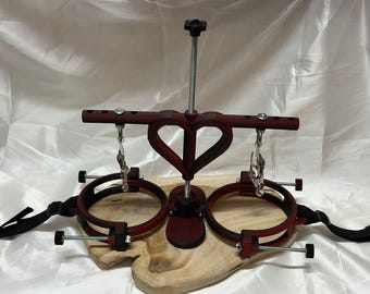 Adjustable Breast Press Set with Nipple Stretcher | Compression Device with Clamp Options | Sensory & Fetish Play Accessory