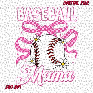 Retro Baseball Mama Coquette PNG, baseball Coquette Bow Png, baseball Bow Png, Retro baseball Mama Png Sublimation
