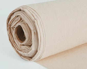 Calico Fabric 100% Cotton By the Metre - Natural Unbleached Craft Material - 148cm 58" Inches Wide - 150 GSM Canvas for Painting, Sewing