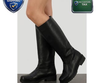 Botas de cuero negro hechas a mano de Han Solo para cosplay / Disfraz de Star Wars