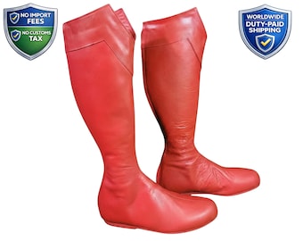 Daredevil Cosplay Stiefel aus Leder für Frauen | Futuristische Superhero Schuhe