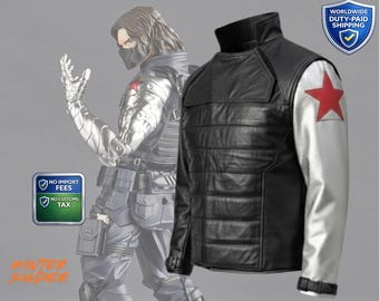 ウィンター・ソルジャーのコスプレ衣装｜ハロウィン用バッキー・バーンズのレザージャケット