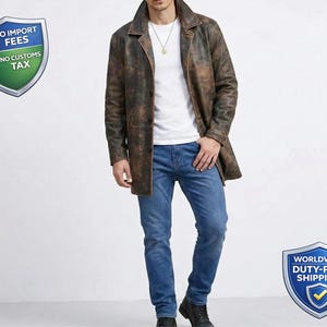Supernatural Dean Winchester Leather Coat | Luxurious Lambskin Trench Jacket image 1