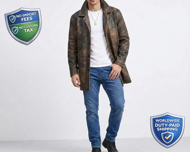 Supernatural Dean Winchester Leather Coat | Luxurious Lambskin Trench Jacket image 1