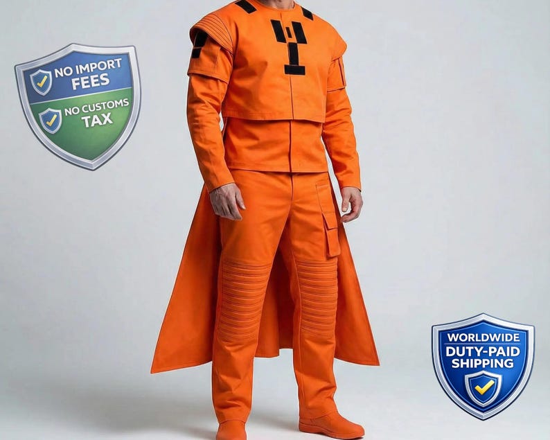 Star Wars Mandalorian Flight Suit | Orange Cotton Cosplay Costume | Boba Fett Inspired Outfit image 1