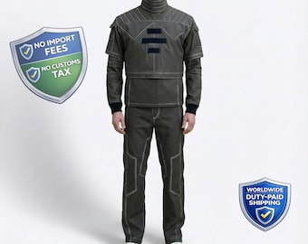 Mandalorian-Inspired 4-Piece DARK GREY Flight Suit | Bounty Hunter Cosplay Outfit | Custom Fan Costume