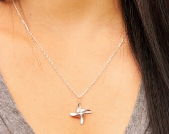 Silver Pinwheel Necklace