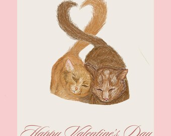 Cat Valentine's Day Card - Original Design