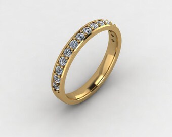 Klassieke diamanten bandring | 0,45 karaat laboratoriumgegroeide diamanten | 14K goud