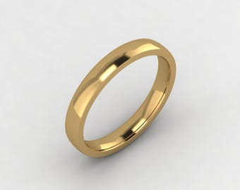 14K massief geelgouden band | Minimalistische trouwring