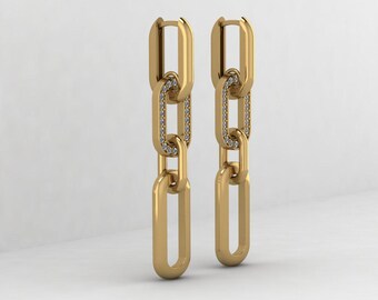 Luxe oorbellen met 0,55 karaat in het lab gekweekte diamanten | 14K goud