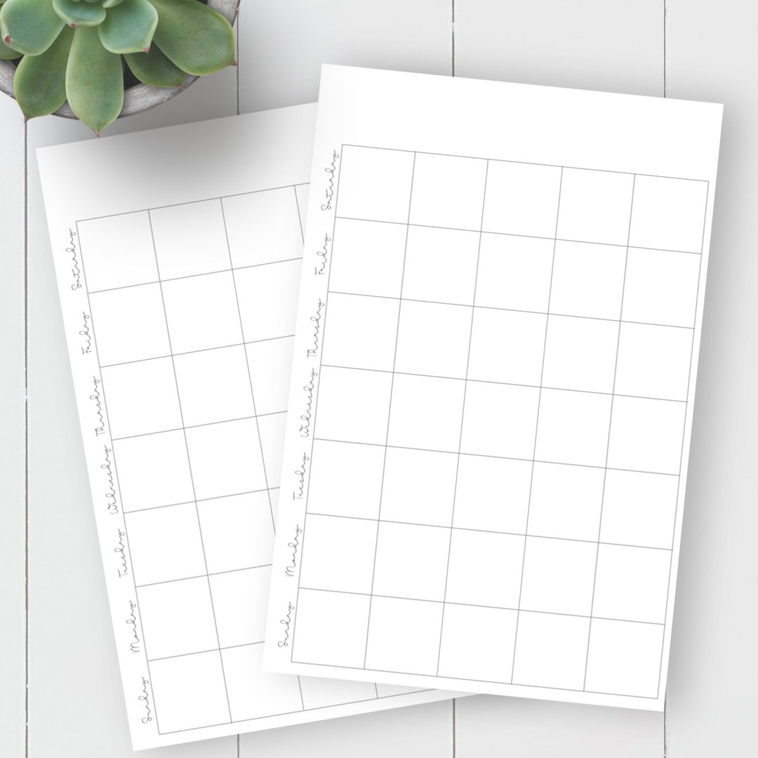 Monthly Blank Calendar / A5 / Printable / INSTANT DOWNLOAD - Etsy