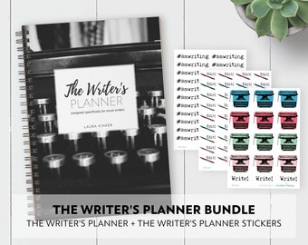 The Writer's Planner Bundle with Stickers / Coil Bound / Undated / Typewriter Cover