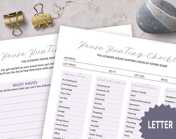 The Ultimate Printable House Hunting Checklist Rating Guide Etsy
