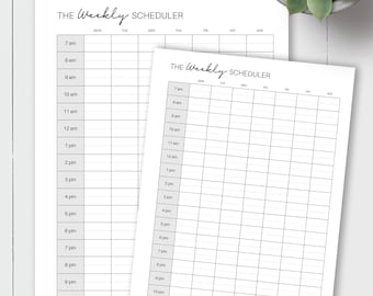 The Weekly Scheduler / Letter + A5 Bullet Journal / Printable / INSTANT DOWNLOAD